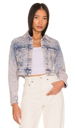 Jinx Cropped Denim Jacket in Snow Lilac | Revolve Clothing (Global)