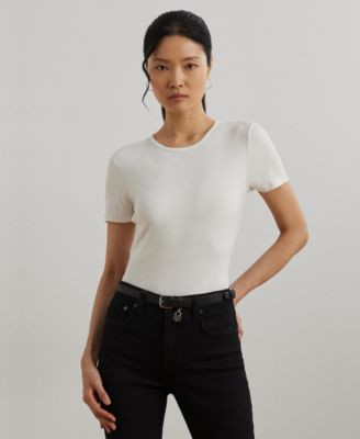 Lauren Ralph Lauren Stretch Knit T Shirt P Xs 3x | Macy's