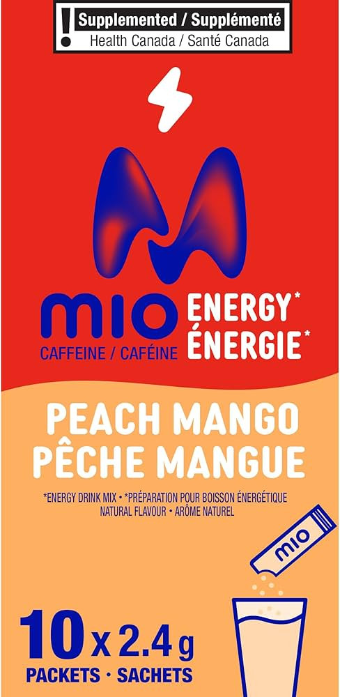 mio Energy Peach Mango Energy Drink Mix, 2.4 g Packets, 10 ct Box | Amazon (CA)