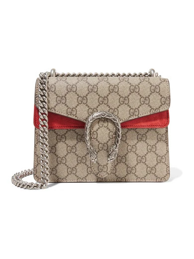 Gucci - Dionysus Coated-canvas And Suede Shoulder Bag - Beige | NET-A-PORTER (UK & EU)