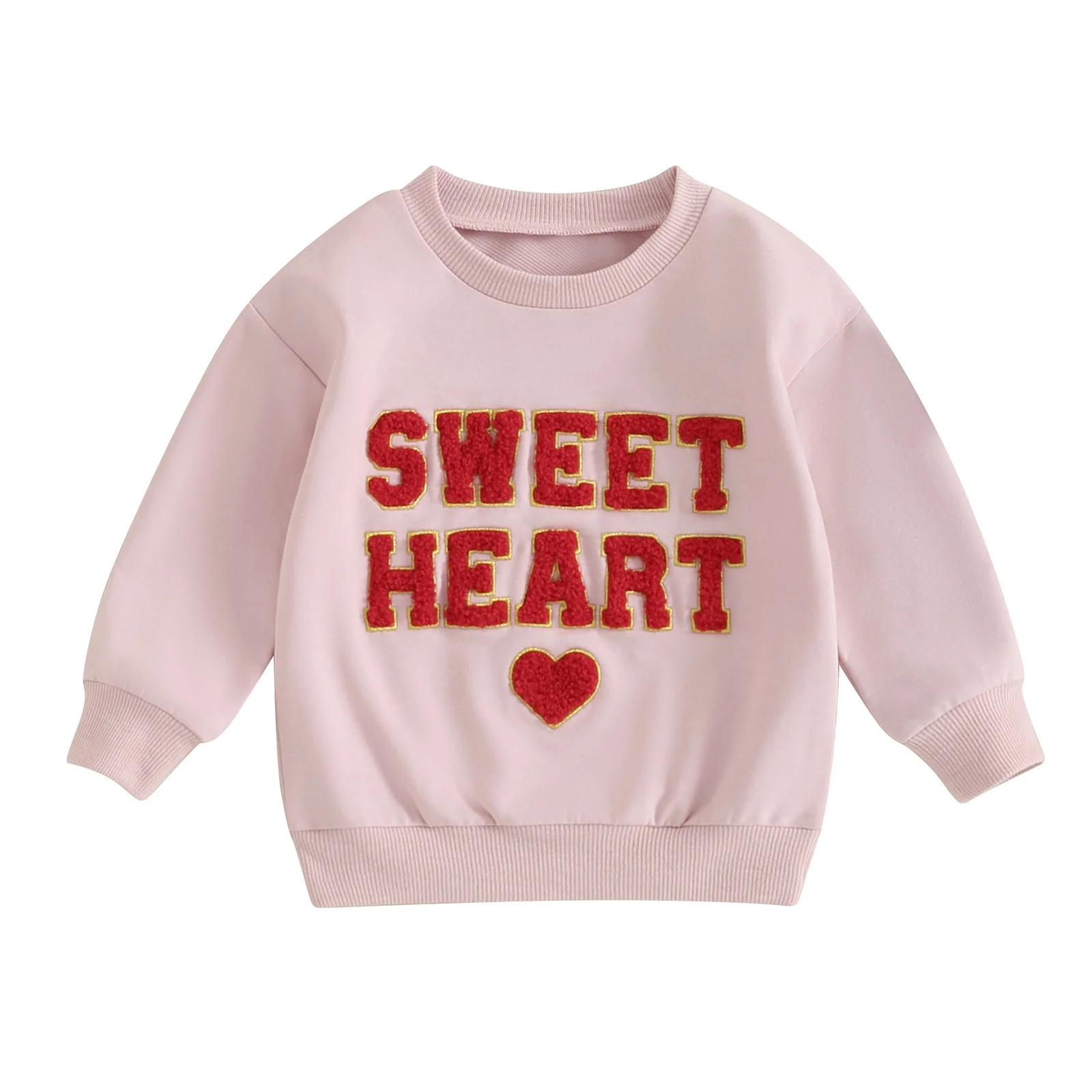 Bagilaanoe Toddler Baby Girl Valentine's Day Sweatshirt Long Sleeve Letter Embroidery Pullover 6M... | Walmart (US)