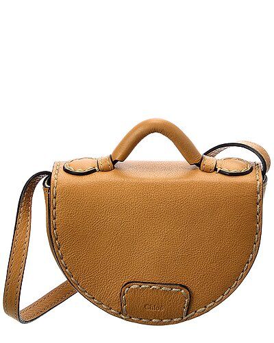 Edith Nano Leather Saddle Bag | Gilt
