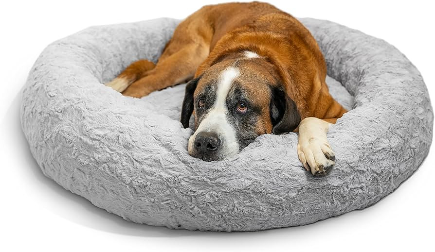 Best Friends by Sheri The Original Calming Donut Cat and Dog Bed in Lux Fur Gray, Extra Large 45x... | Amazon (US)