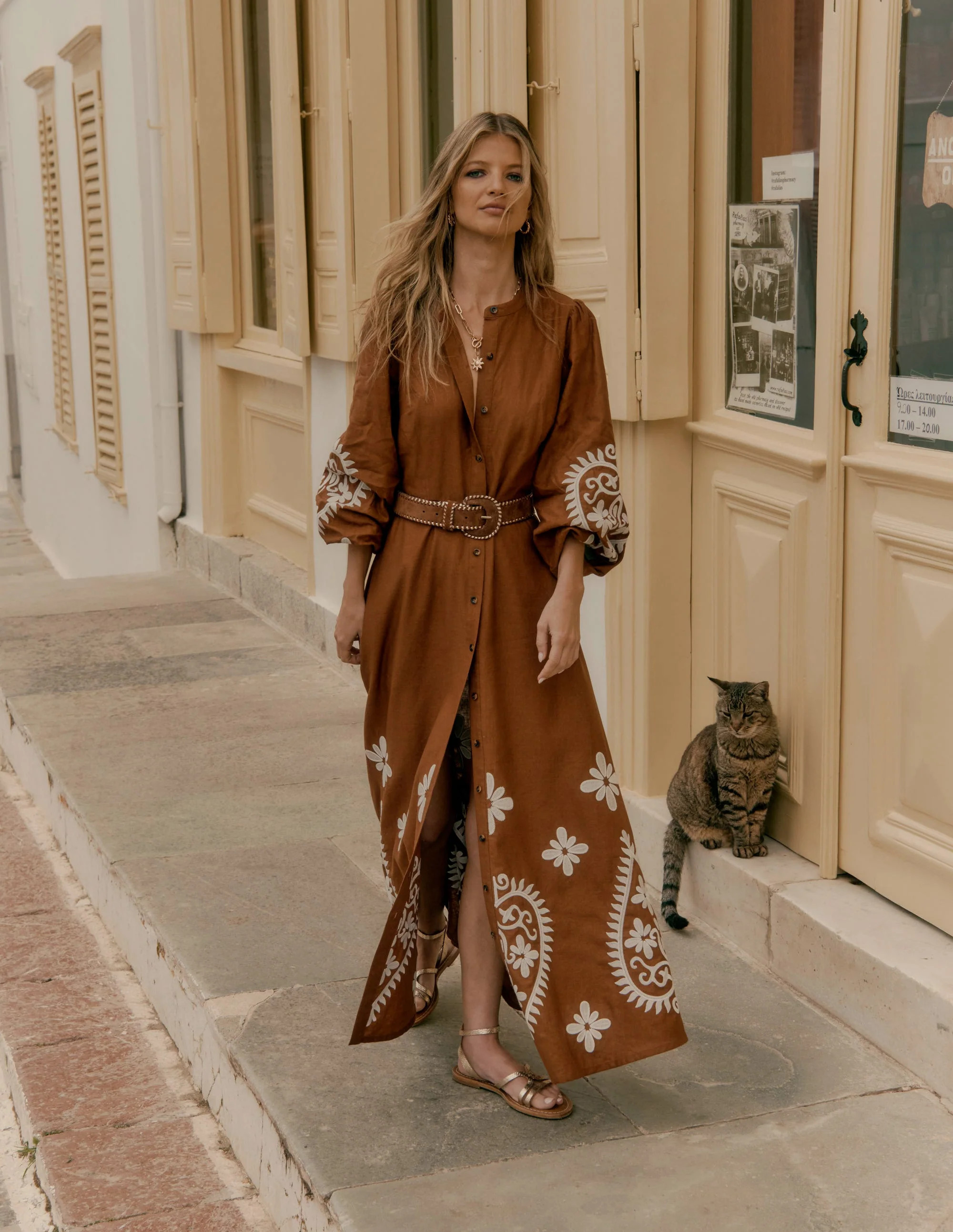 Mae Linen Blend Shirt Dress-Russet | Boden (US)