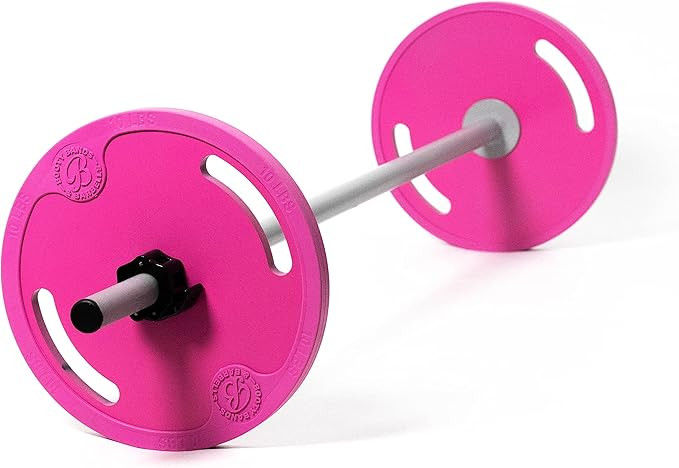 Women’s Barbell, 4-Foot Straight Bar, with 70lbs of Adjustable Weights in Fun Colors - Steel We... | Amazon (US)