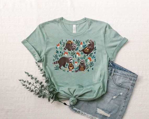 Cute Raccoon Shirt Cottagecore Clothing Cottagecore Shirt | Etsy | Etsy (US)