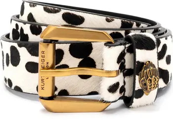 Polka Dot Genuine Calf Hair Belt | Nordstrom