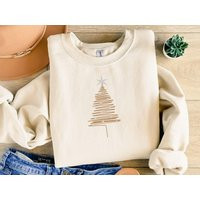 Minimalist Christmas Tree Sweatshirt, Festive Outerwear, Time Sweater, Winter Holiday Gift Idea | Etsy (US)