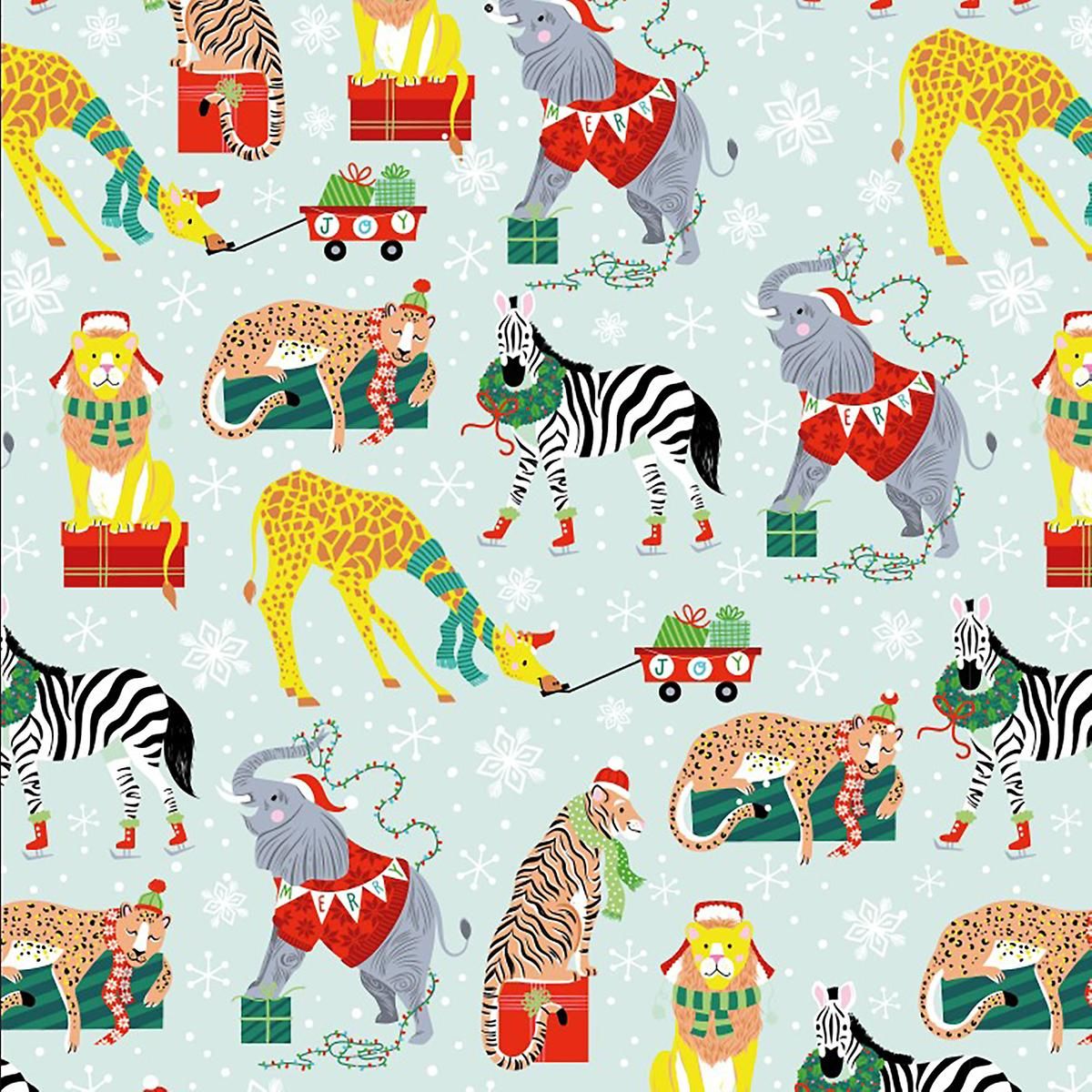 Holiday Jungle Animals Wrapping Paper | The Container Store