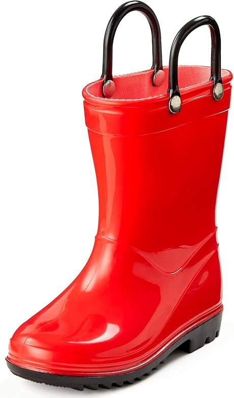 Toddler and Kids Rain Boots with Easy On Handles - Boys and Girls Colors and Designs – by Puddl... | Amazon (US)