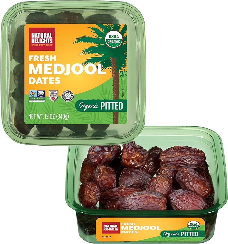 Natural Delights Medjool Dates - Jumbo USDA Certified Organic Pitted Dates Medjool, 12 oz Contain... | Amazon (US)