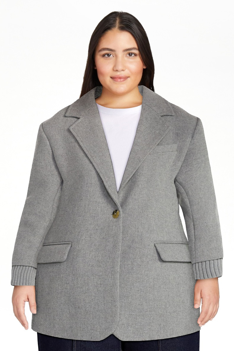 Free Assembly Women's Single Breasted Blazer with Ribbed Sweater Cuffs, Sizes XS-XXL | Walmart (US)