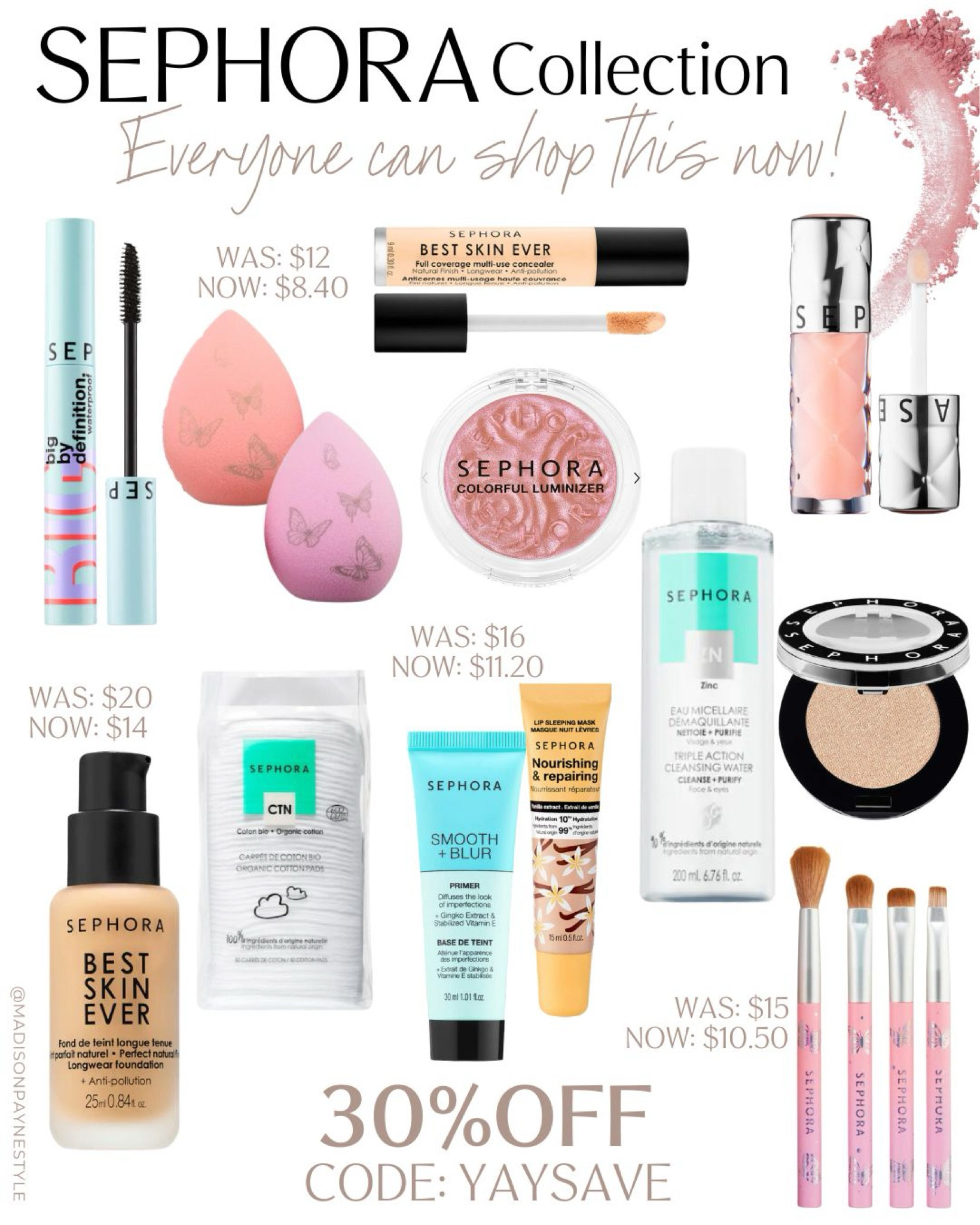 SEPHORA SALE EVENT💄 starts today April 5th and ends Monday the 15th. Rouge status begins today (with a 20% discount), and both VIB (15% off) and Insider (10% off) start on the 9th 🤑Bonus, Sephora Collection is 30% off for EVERYONE starting today, the 5th! To redeem this offer, make sure to use code YAYSAVE at checkout!  🫶

Sephora, Sephora Sale, Sephora Spring Sale, Beauty, Makeup, Beauty Sale, Sale Finds, Madison Payne

#LTKxSephora #LTKbeauty #LTKsalealert