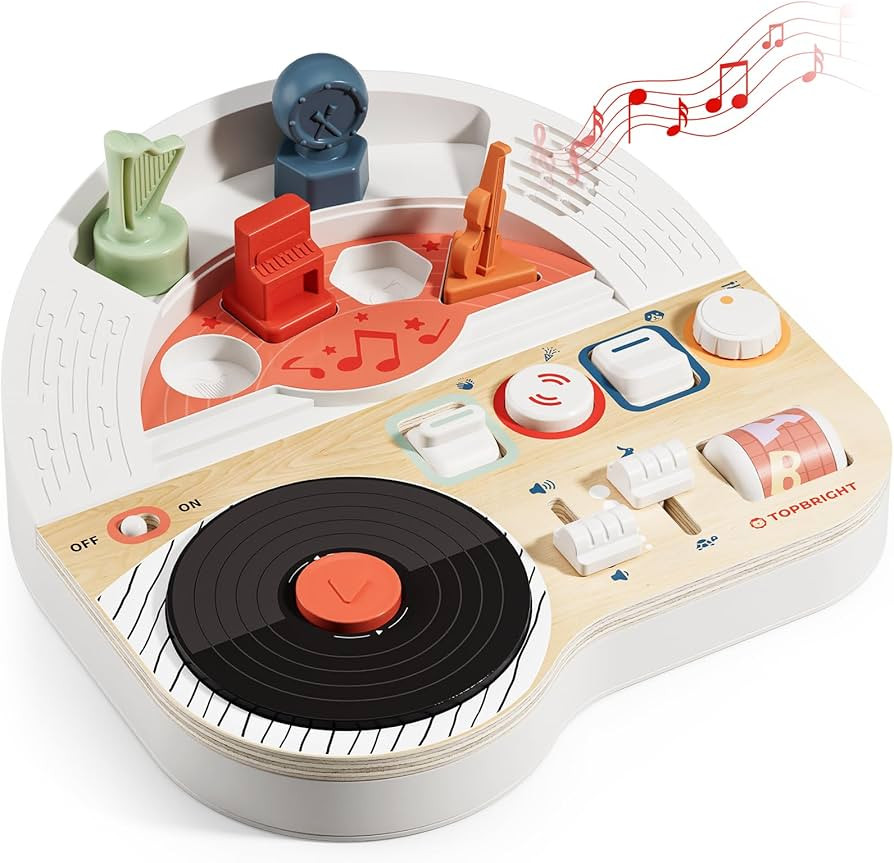 TOP BRIGHT DJ Music Busy Board - Wooden Toddler Toys for Boys and Girls，Montessori Sensory Toy ... | Amazon (US)