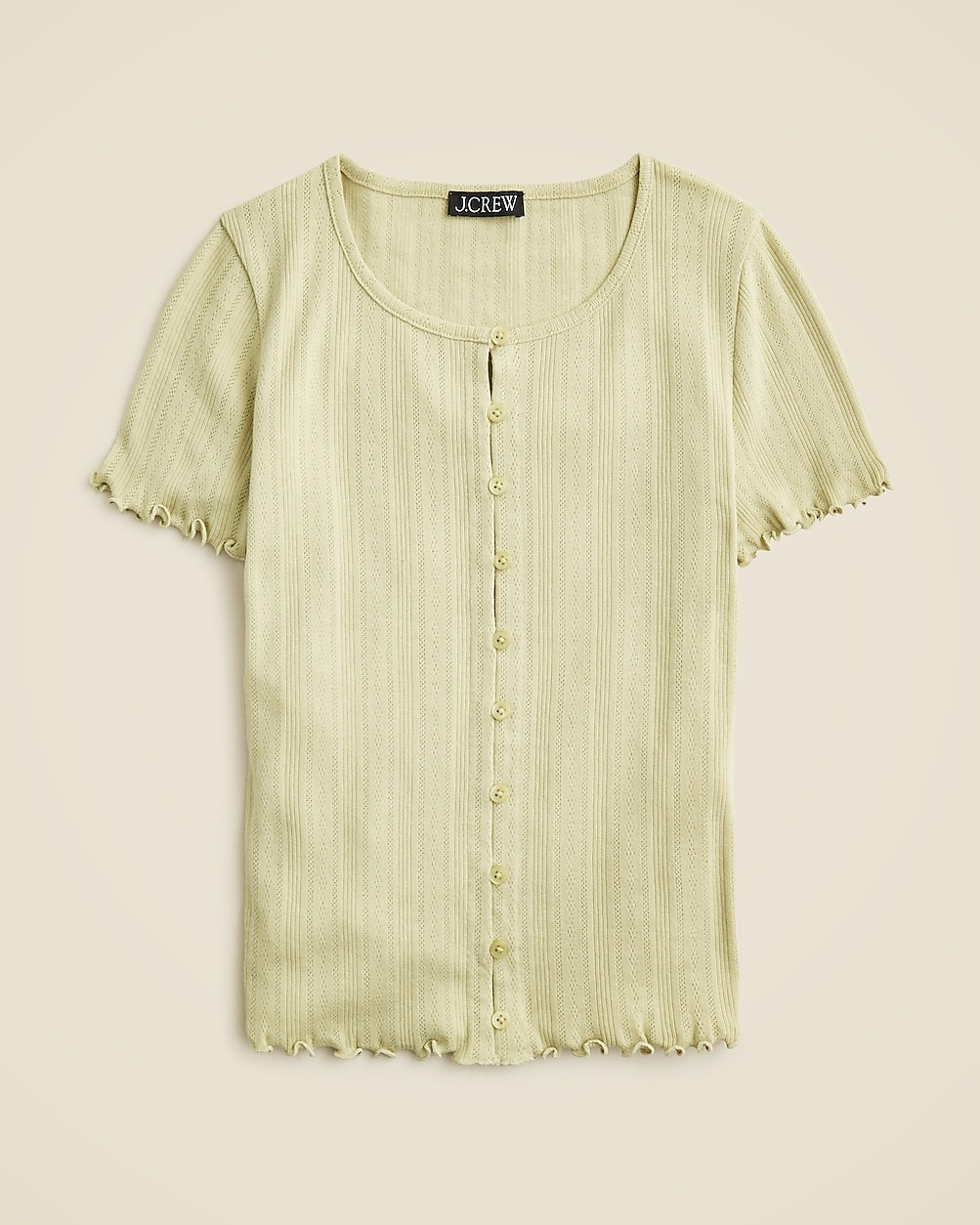Pointelle short-sleeve knit cardigan | J. Crew US