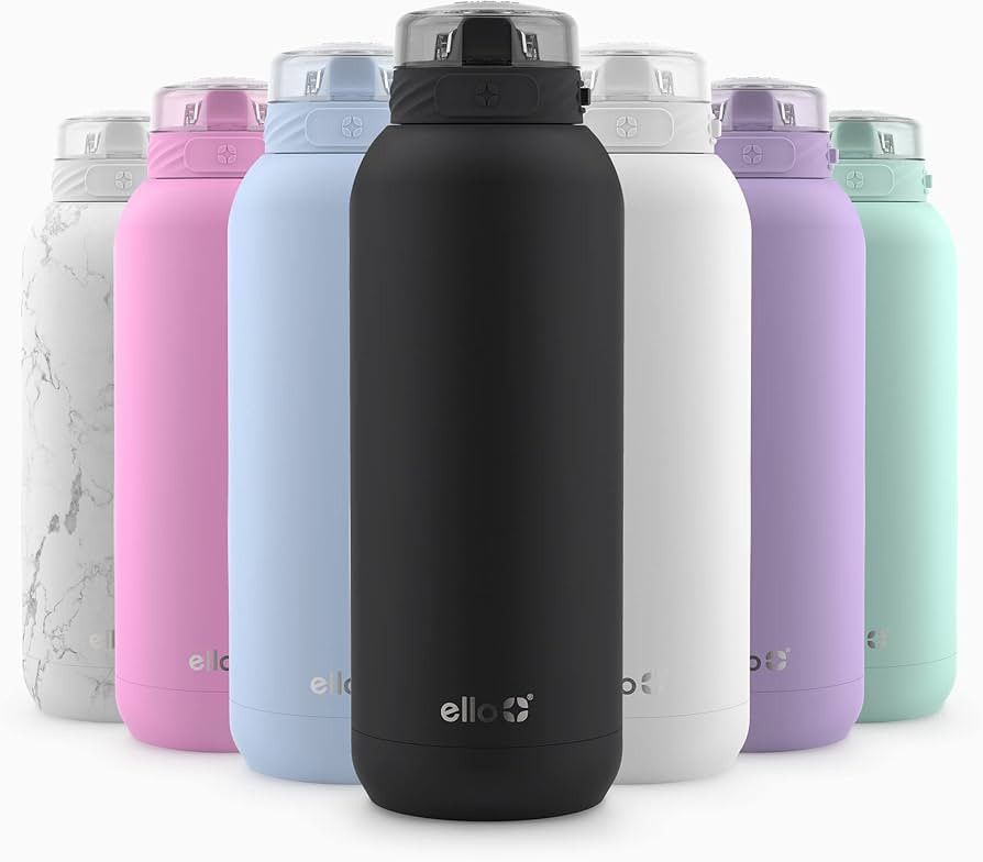 Ello Cooper 32oz Stainless Steel Water Bottle with Straw and Carry Handle, Double Walled and Vacu... | Amazon (US)