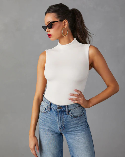 Simple Joys Sleeveless Bodysuit - Cream | VICI