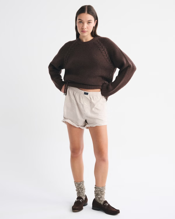 Dad Lace-Up Crew Sweater | Abercrombie & Fitch (US)