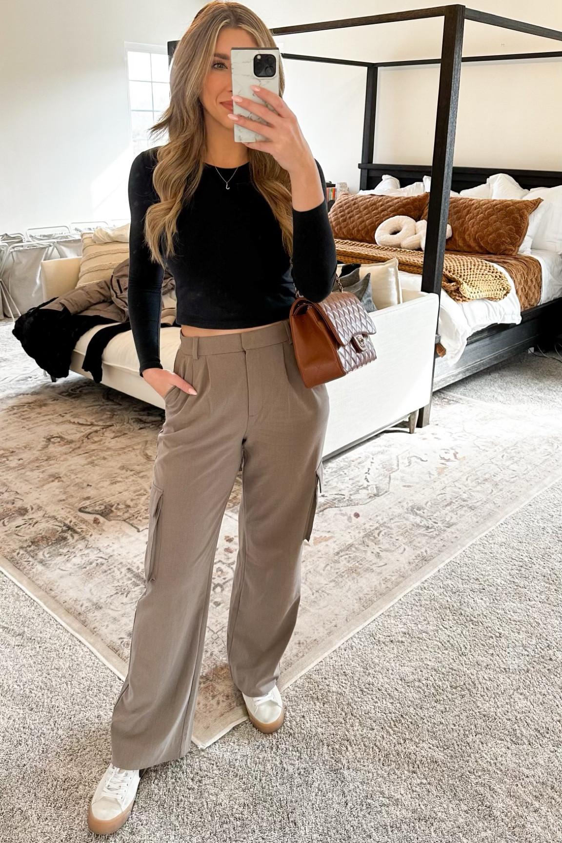 Today’s outfit details! Trousers, Abercrombie, cargo pants 

#LTKSeasonal #LTKfindsunder100