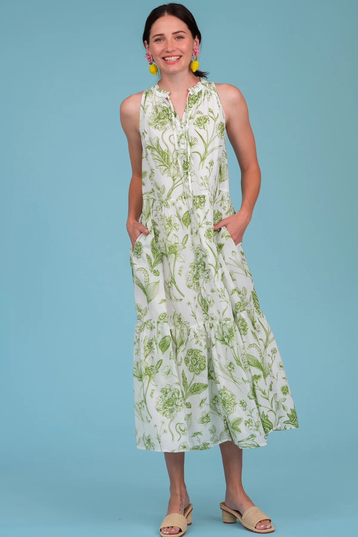 Ro Long Dress in Toile Leaf | Olivia James The Label