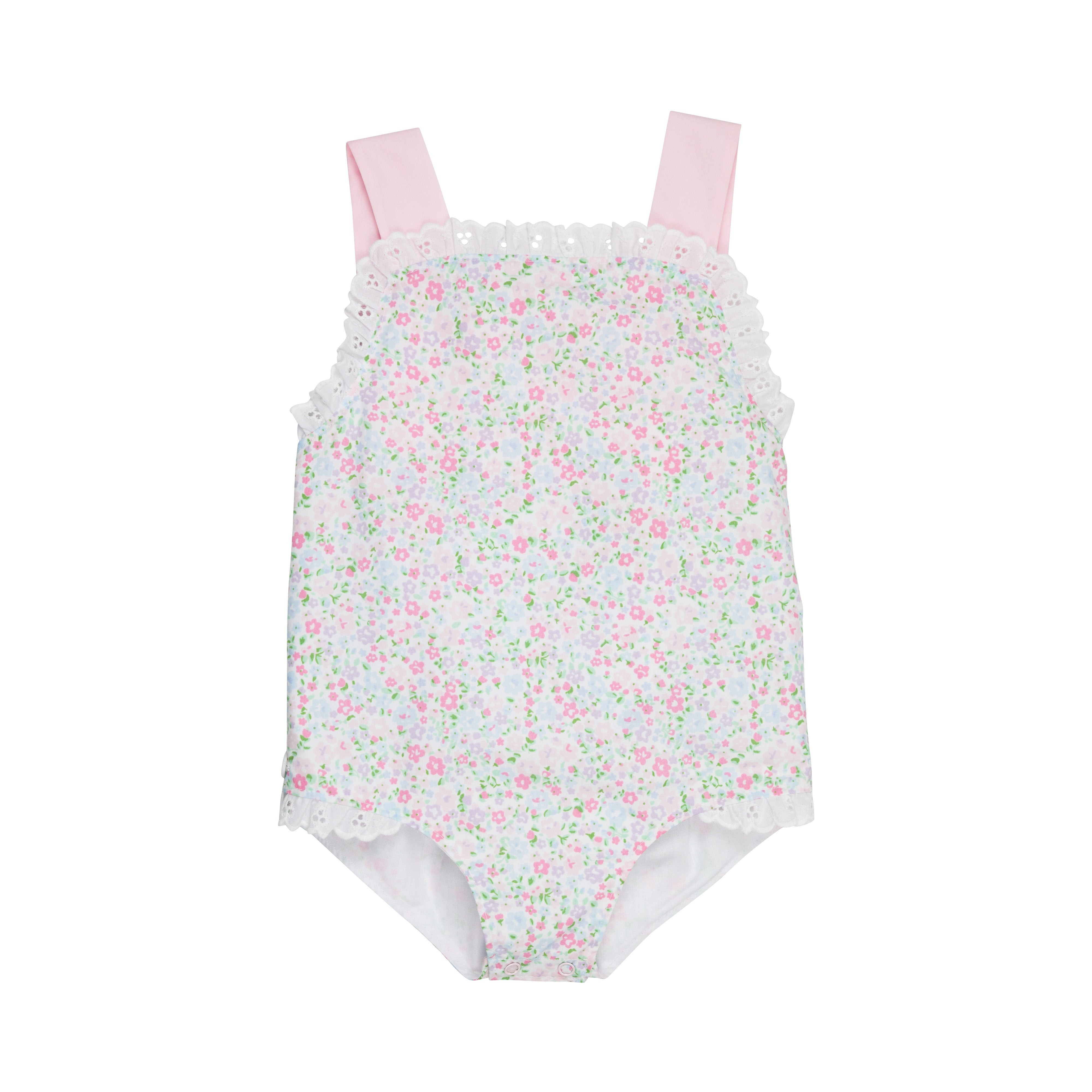 Sisi Sunsuit - Mountain Brook Mini Floral with Palm Beach Pink | The Beaufort Bonnet Company
