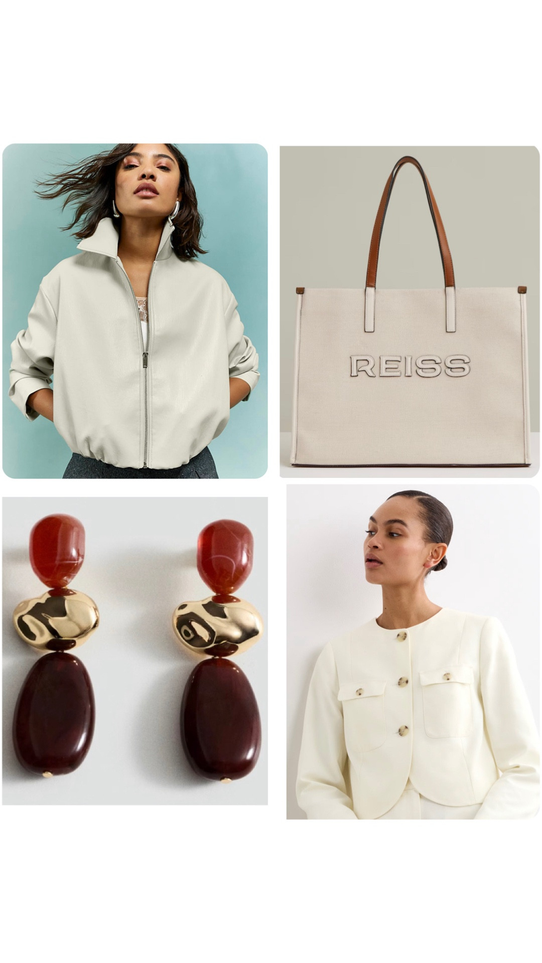 Some lovely cream jackets for Spring with some earrings and a tote bag!

#LTKspring #LTKstyletip #LTKuk