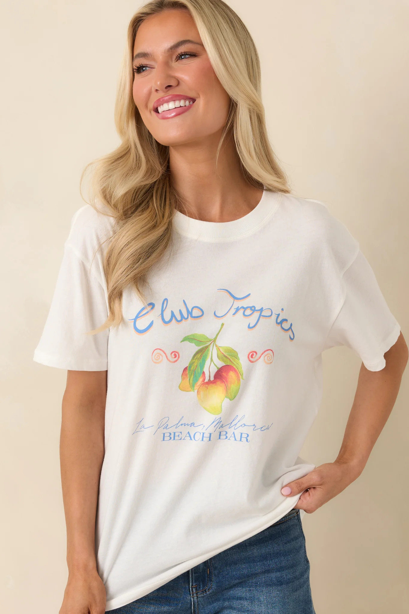 Z Supply Vanilla Ice Club Tropics Cotton Boyfriend Tee | Red Dress