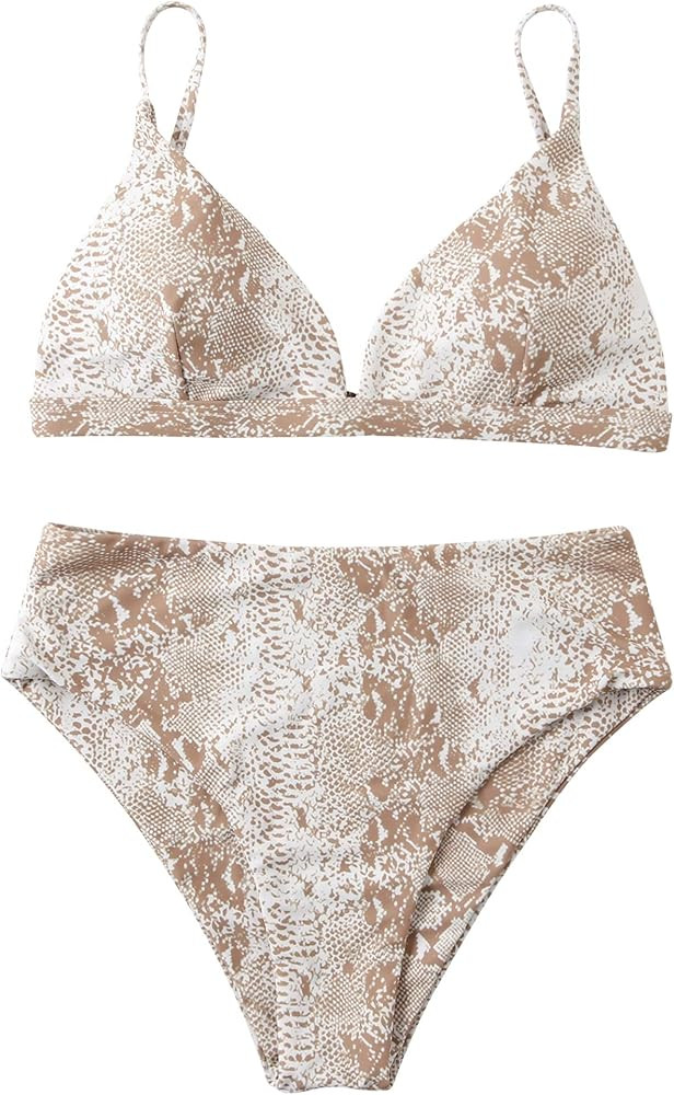 RUUHEE Women Stripe Printing Padded Push up 2 Piece Bikini Sets Swimsuits | Amazon (US)