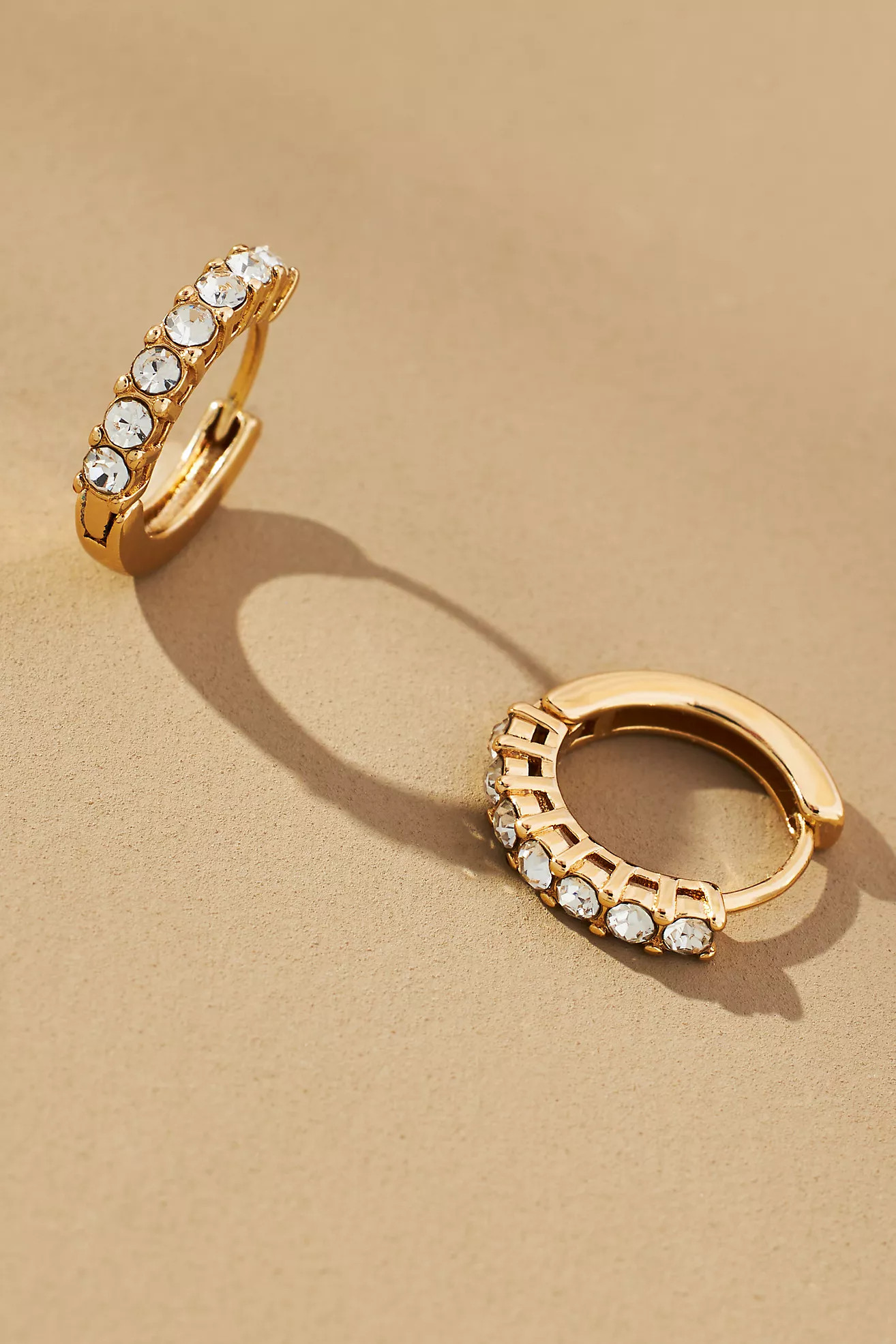 Pavé Mini Huggie Hoop Earrings | Anthropologie (US)