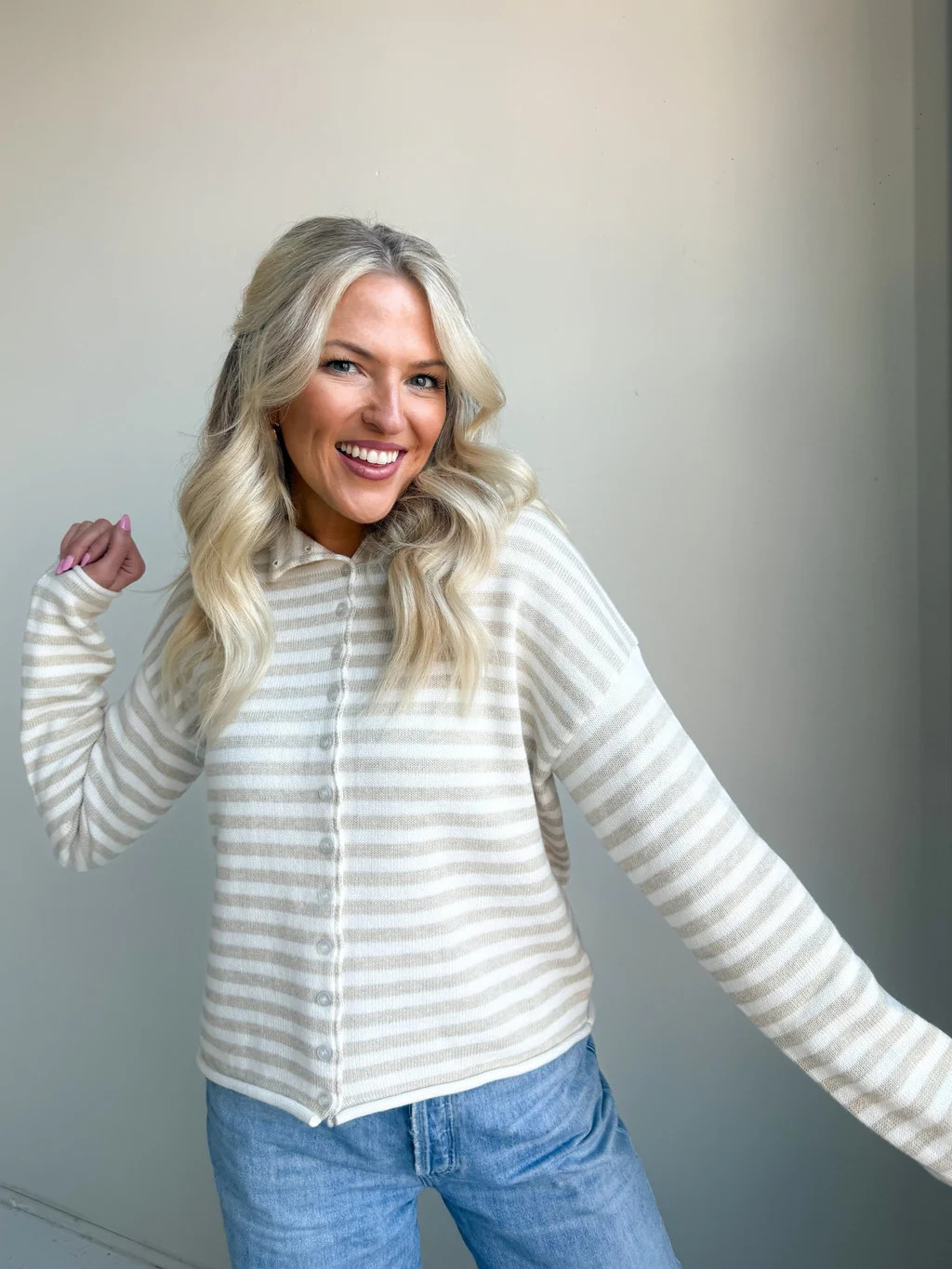 The Lila Stripe Button Knit | Ardire Collection