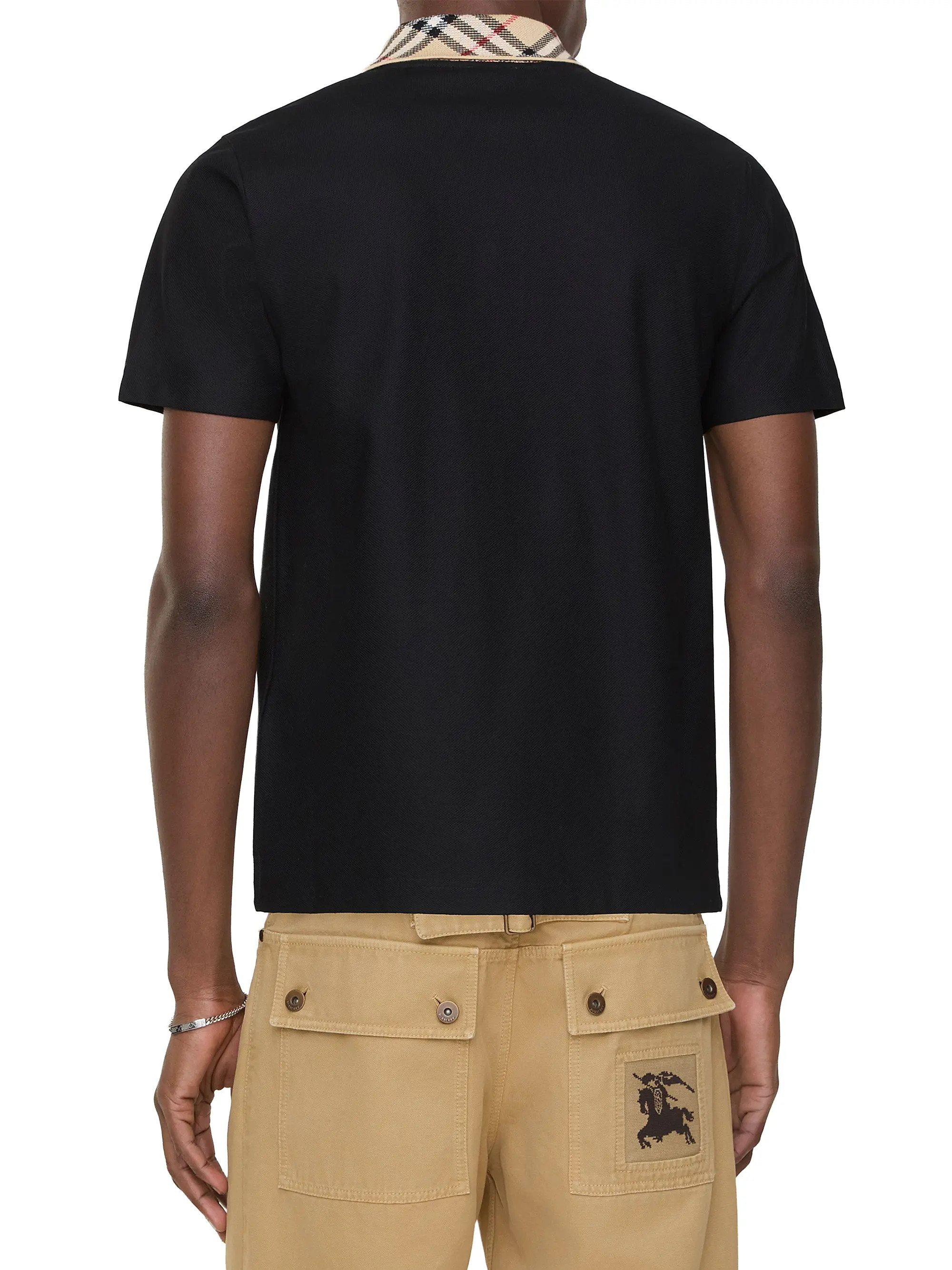 Burberry Evan Check-Collar Cotton Polo Shirt | Saks Fifth Avenue | Saks Fifth Avenue