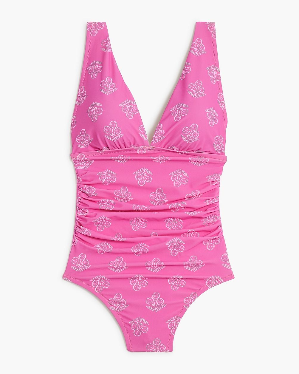 V-neck ruched one-piece swimsuit | J.Crew Factory