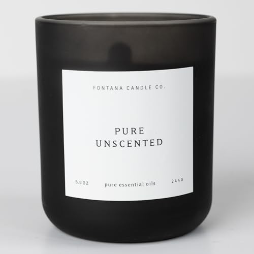 Fontana Candle Company - Unscented | Luxe Collection | Lightly Scented Candle 10 oz | Made from Beeswax and Coconut Oil | Pure Essential Oil | Wood Wick | Non Toxic Clean Burn | Amazon (US)