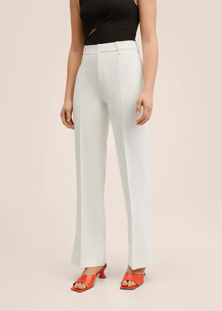 Straight trousers with openings -  Women | Mango USA | MANGO (US)