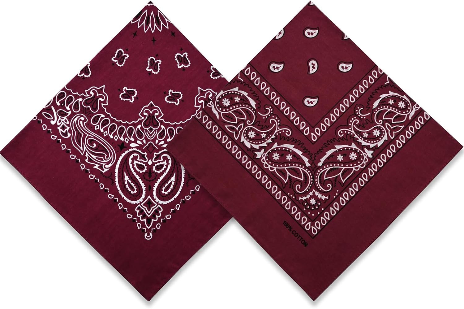 Dorilin 2 Pack Types of Paisley Pattern Bandanas, 22x22 Inches Cotton Bandanas Handkerchief Face Mask for Men & Women | Amazon (US)