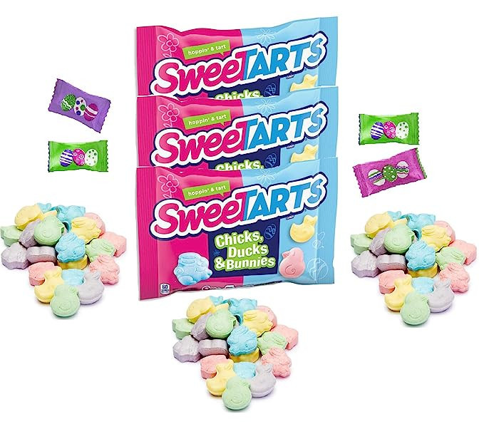 SweeTarts Ducks Chicks & Bunnies Easter Basket Hard Candy | Sweet and Sour Candy, Classic Easter ... | Amazon (US)