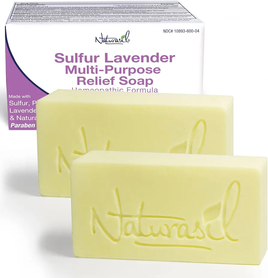 Naturasil 10% Sulfur Lavender Soap Treatment Natural Relief for Acne, Bug Bites, Warts, Mites, Ec... | Amazon (US)