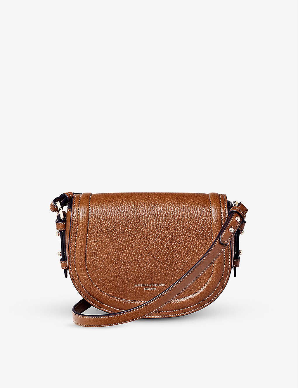 Stella small pebbled-leather satchel bag | Selfridges