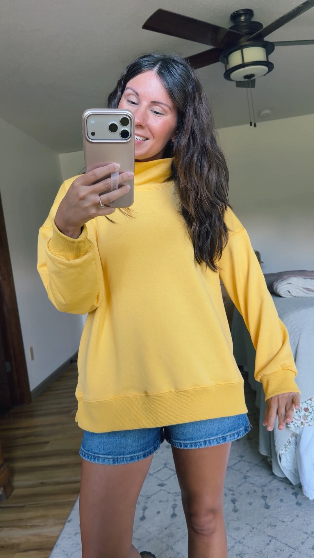 small in my sweatshirt and 00/24 in my denim shorts (no stretch—size up for a looser fit!) my Birkenstock sandals are size 36.

#LTKPetite #LTKSeasonal #LTKootd