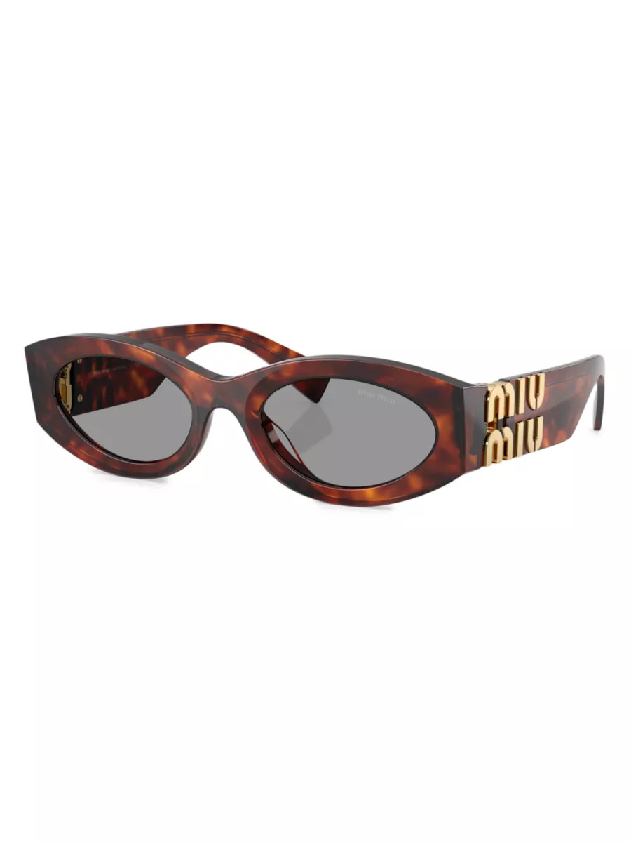 54MM Logo-Accented Oval Sunglasses | Saks Fifth Avenue