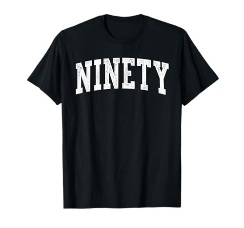 Ninety Minimalist 90th Birthday Design 90-Year-Old T-Shirt | Amazon (US)