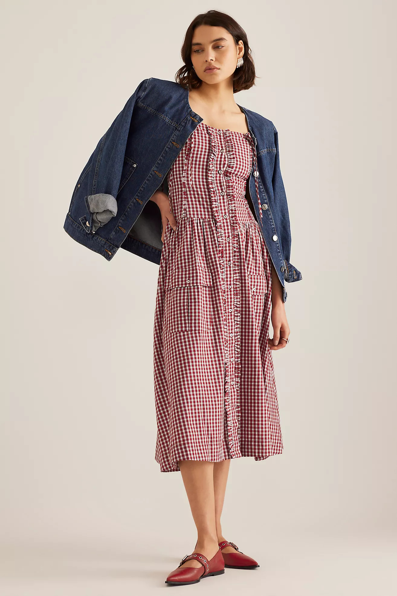 Damson Madder Faith Gingham Midi Dress | Anthropologie (UK)