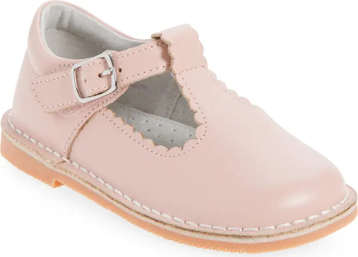 Kids' Selina Scallop T-Strap Flat | Nordstrom