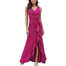 FQA Formal Evening Dresses for Women Elegant Evening Party Prom Dress Long Sexy V Neck Sleeveless... | Amazon (US)