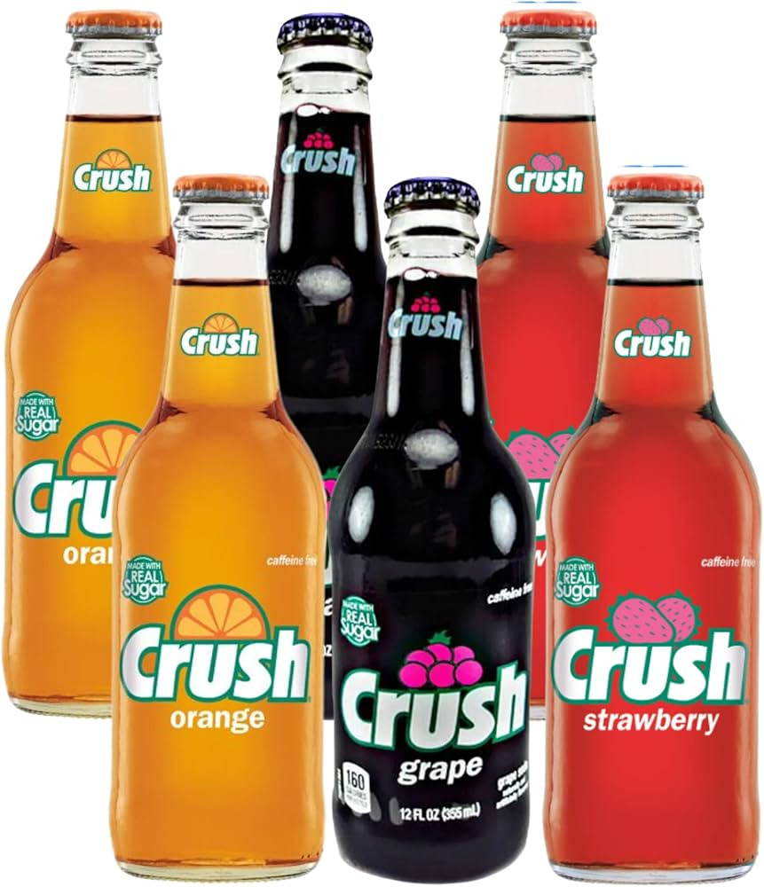 Crush Glass Soda 6 Bottle Variety Pack (Orange, Grape, Strawberry) | Amazon (US)