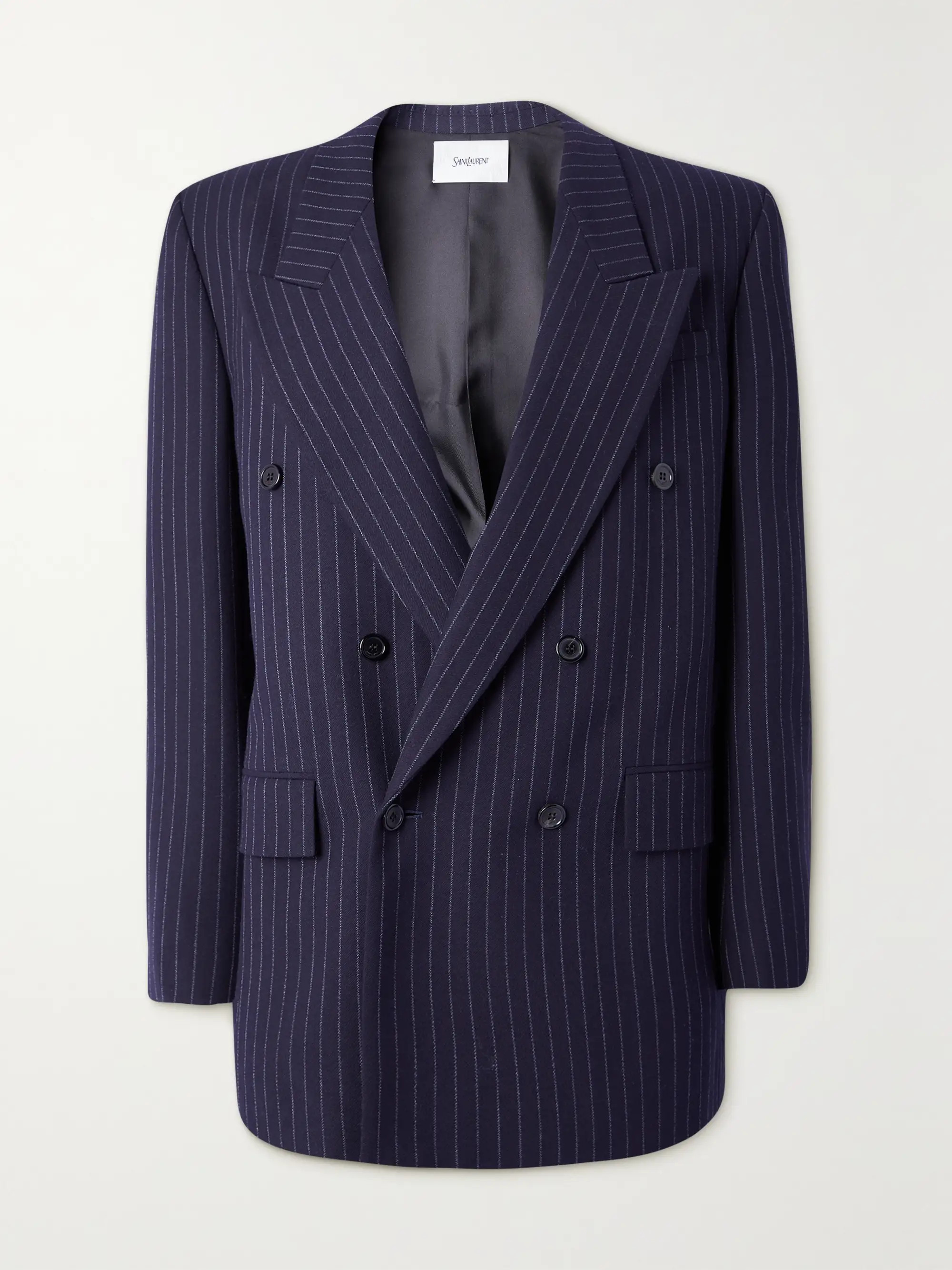 Doppelreihiger Blazer aus Woll-Twill mit Nadelstreifen | NET-A-PORTER (UK & EU)