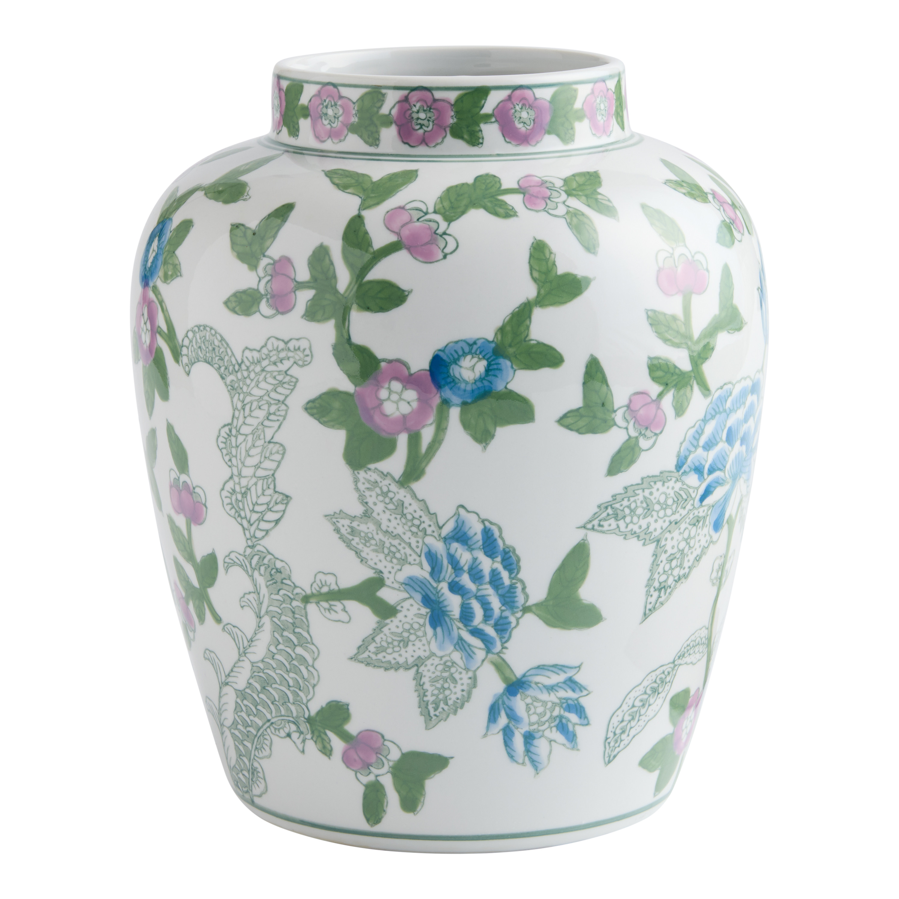 Multicolor Ceramic Chinoiserie Urn Vase | World Market