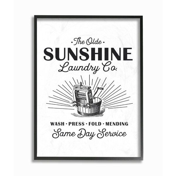 Olde Sunshine Laundry Vintage Sign Framed Giclee Texture Art | Bed Bath & Beyond