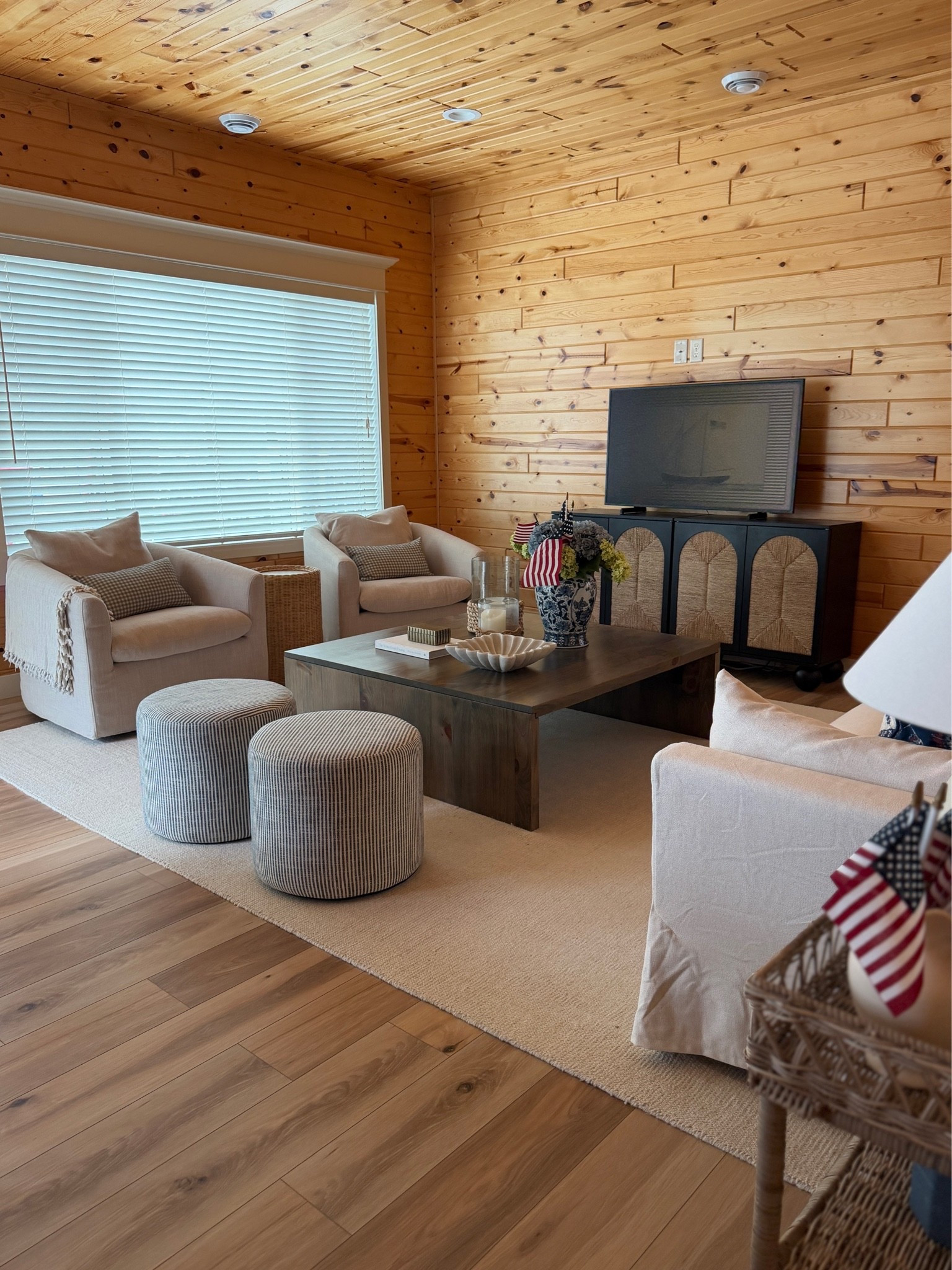 Our cabin living room! I love this cozy space and added a few things for the 4th of July.

#LTKHome #LTKSaleAlert #LTKSeasonal