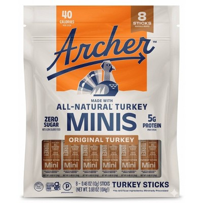 Archer Jerky Original Turkey Mini Meat Sticks - 5g Protein - 3.68oz/8ct | Target